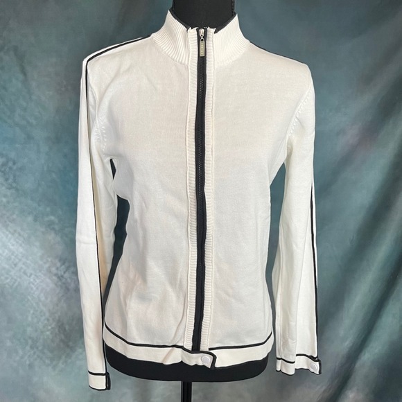 Annika Cutter & Buck Tops - Annika Cutter & Buck Women's Small Full Zip Mock Neck‎ Track Jacket 100% Cotton